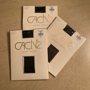 3 Pair Women's Cache' Pantyhose, New, Size C